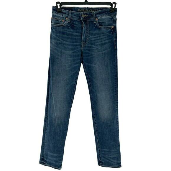 American Eagle Jeans Mens Size 30X32 Next Level Flex Straight Leg Whiskers Denim - Picture 1 of 11